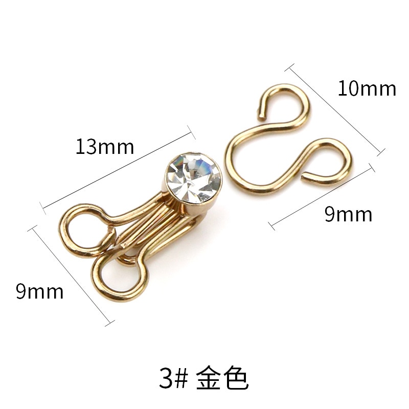 Bộ 10 nút khóa áo kim loại vô hình chất lượng