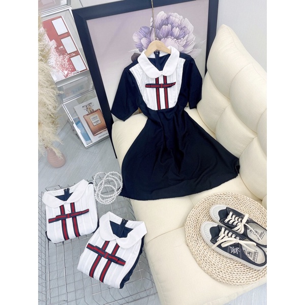 Đầm đen viền gucci