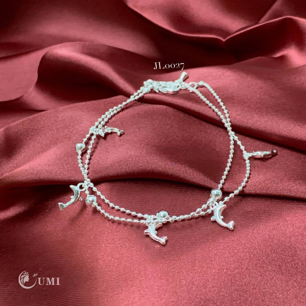 Lắc Chân Nữ Bạc 925 Thiết Kế Hình Cá Heo Phong Cách Hàn Quốc UMI JL027