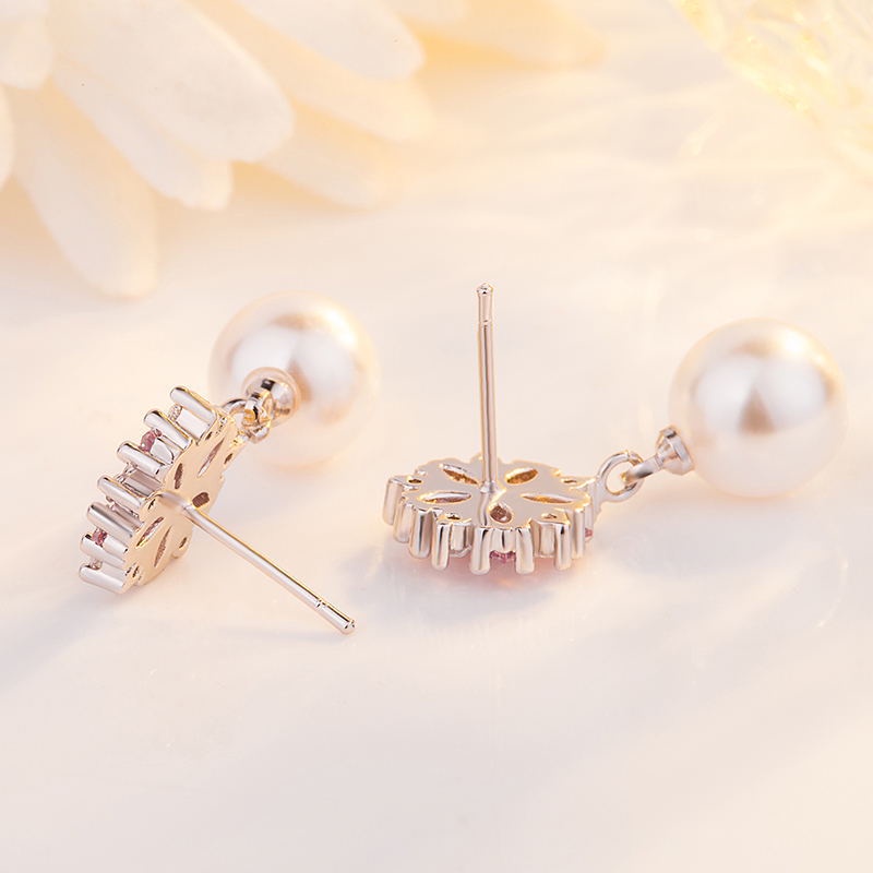 Bông Tai Hoa Anh Đào Gắn Ngọc Trai Nữ Tính Dịu Dàng Cho Phái Nữ XB-B52 Bảo Ngọc Jewelry