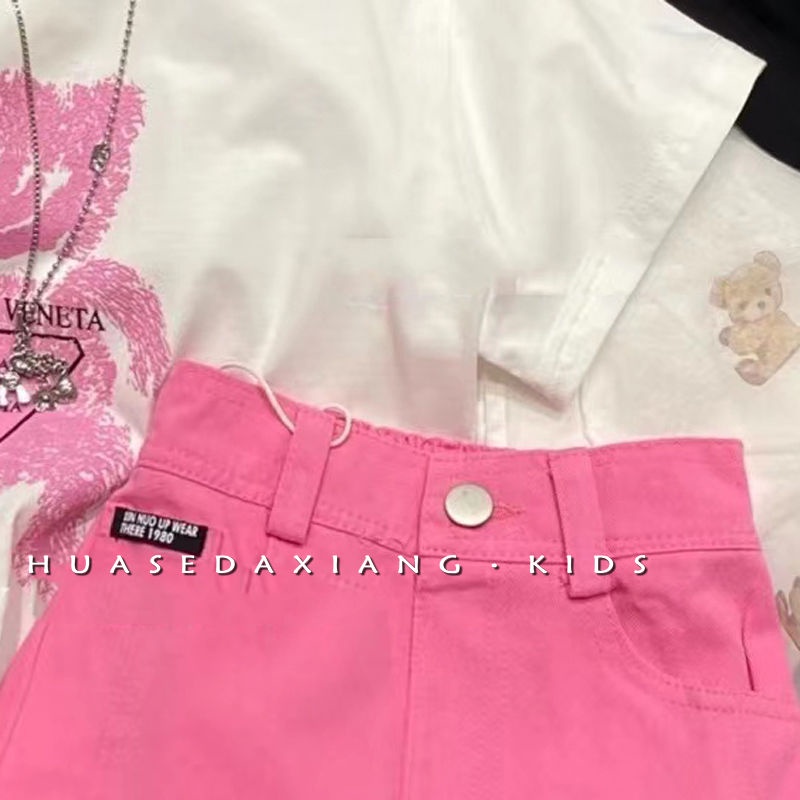 Set Áo Thun + Quần Short Cotton In Họa Tiết Thời Trang Mùa Hè Cho Bé Gái