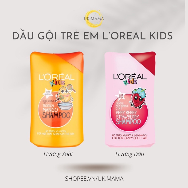 Dầu gội trẻ em L’oreal Kids 2in1 hương trái cây