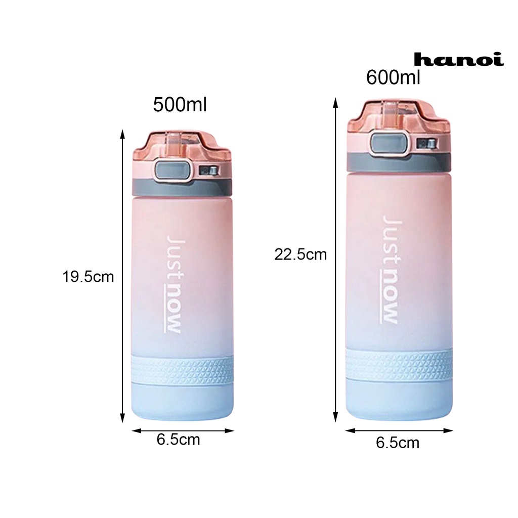 Bình Nước 500ml / 600ml Nắp Bật Có Ống Hút Không Chứa Bpa Tiện Dụng