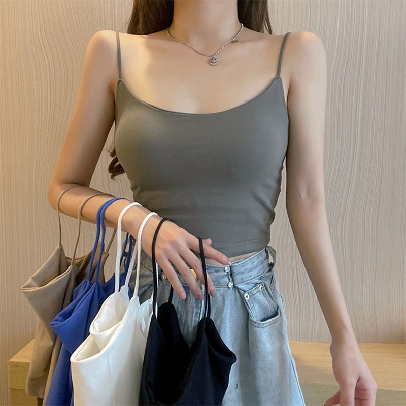 Áo Lót Thể Thao Không Tay Có Đệm Phong Cách Hàn Quốc Thời Trang Mùa Hè Dành Cho Nữ