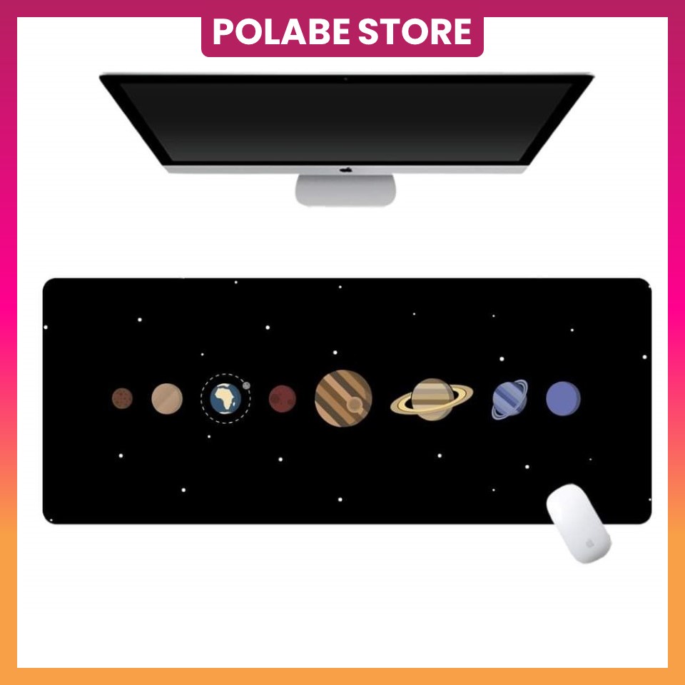 Deskpad lót chuột bàn phím Space Universe 90x40cm dày 4mm - Deskmat bàn di chuột văn phòng cỡ lớn - Polabe Store