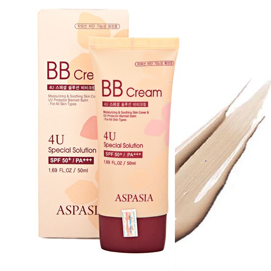 Kem Nền Chống Nắng Aspasia BB Cream 4U Special Solution SPF 50+/PA+++ 50ml