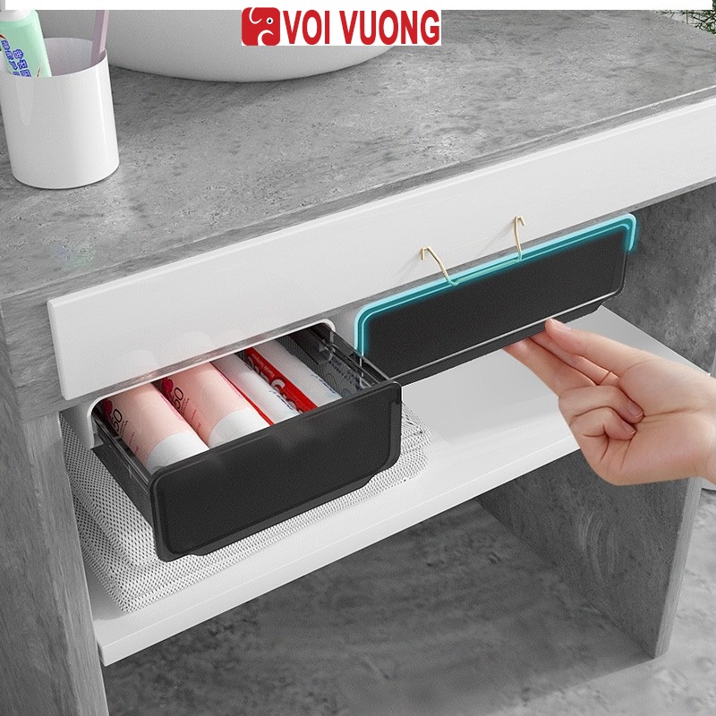 Ngăn kéo đa năng dán dưới mặt bàn gầm tủ VOI VUÔNG