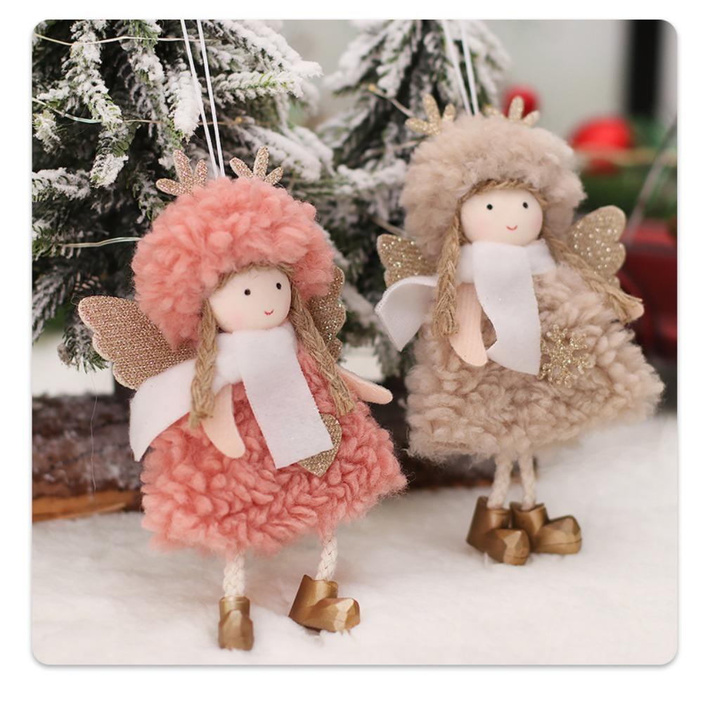 Bộ 2 Búp Bê Nhồi Bông Hình Chú Cừu Dễ Thương Trang Trí Bàn Làm Việc / Giáng Sinh