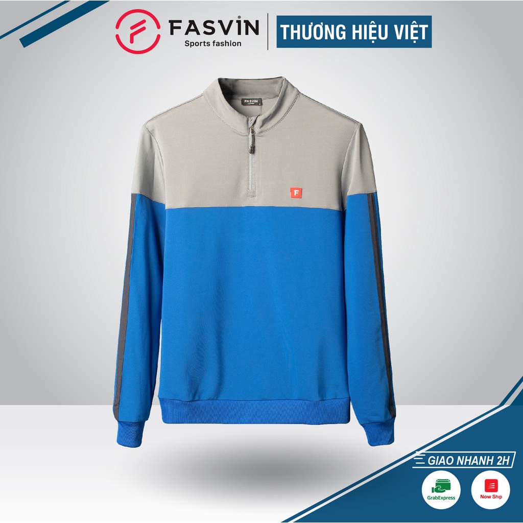 Áo thể thao nam Fasvin AC19804.HN cổ tàu chất vải thun dầy dặn mềm mại.