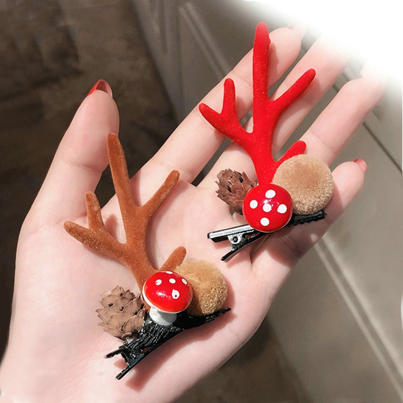 Set 2 Kẹp Tóc Giáng Sinh Dễ Thương Cho Bé Gái