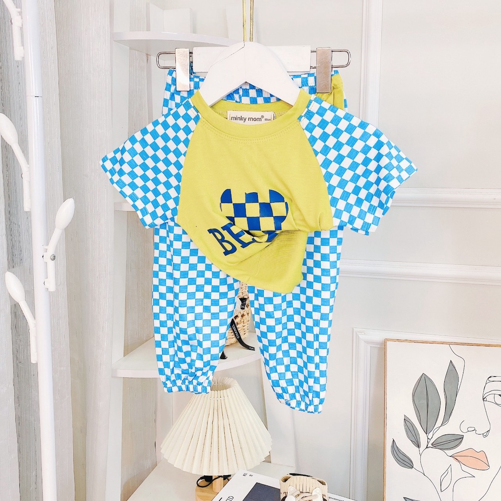 Bộ Ngắn Tay Quần Dài Cho Bé Trai Bé Gái Minky Mom Vải Thun Lạnh Form Alibaba Đáng Yêu, Bộ Mặc Nhà Cho Bé - ALICARO1