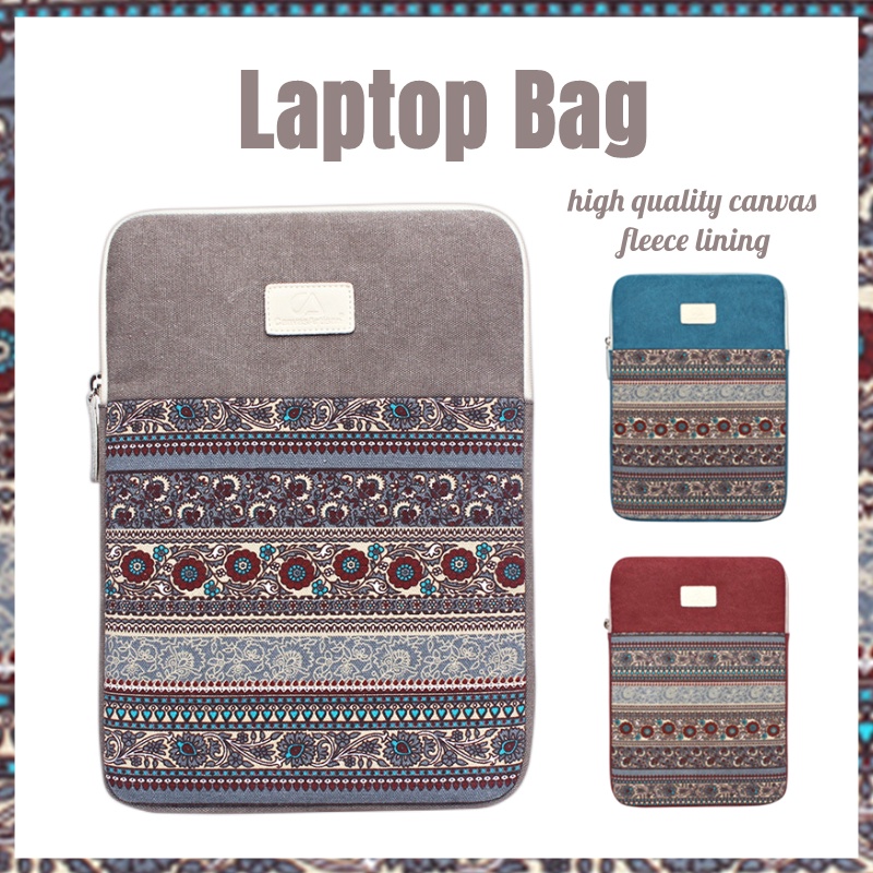 Túi Đựng Laptop 11-15 inches Bằng Vải Canvas Chống Sốc Chống Trầy Phong Cách Retro