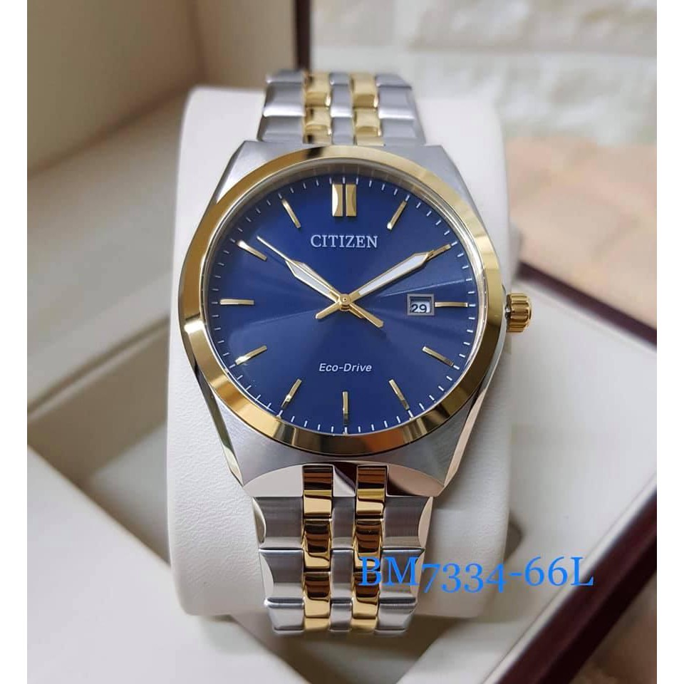 Đồng hồ đôi Citizen BM7334-58L & EW2294-61L - Máy Quartz Pin Eco Drive - Kính khoáng cứng