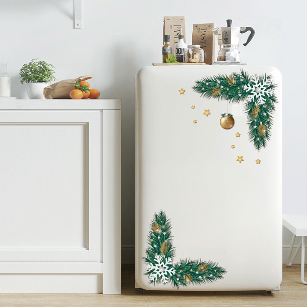 Đề Can PVC Tự Dính Chống Thấm Nước Họa Tiết Cây Thông Giáng Sinh Trang Trí Cửa Sổ