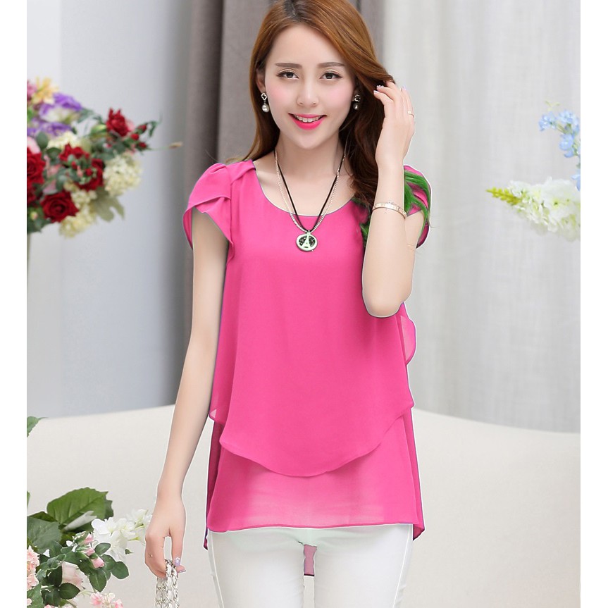 Áo nữ tay búp sen vải voan bồng sm92