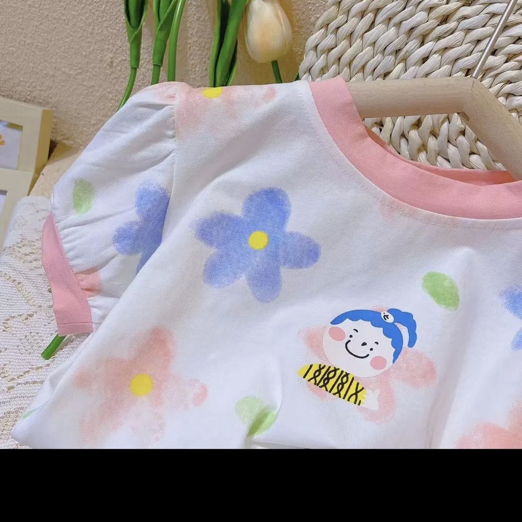 Áo Thun Cotton Mỏng Tay Ngắn Phong Cách Nhật Bản Thời Trang Mùa Hè Mới 2022 Dành Cho Bé Gái
