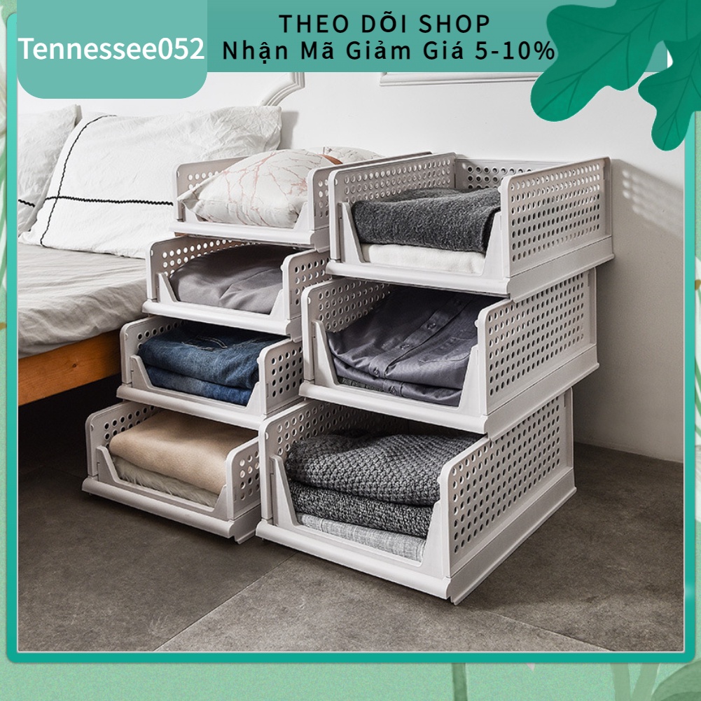 Hàng Sẵn Kệ ngăn kéo phân chia tủ quần áo, đồ dùng gấp gọn nhựa GIÁ 1 ngăn có thể xếp chồng lên nhau【Tennessee052】