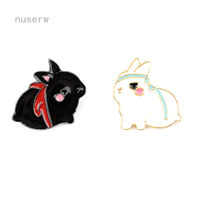 Nuserw Cartoon Running Hare Rabbit Pagan Celtic Mythological Wiccan Symbol Occult Enamel Badge Brooch Fashion Accessories