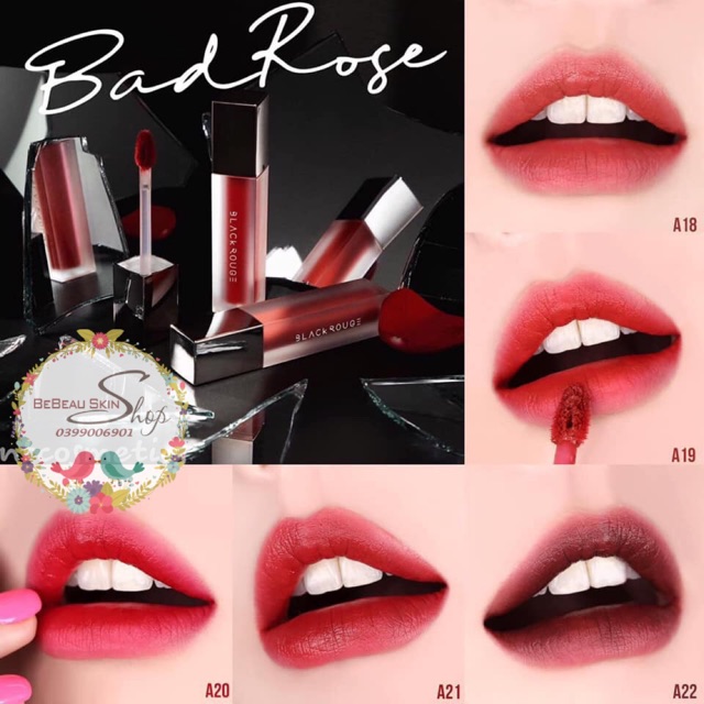 Son BLACK ROUGE AIR FIT VELVET TINT VER.4 "BAD ROSE | Thế Giới Skin Care