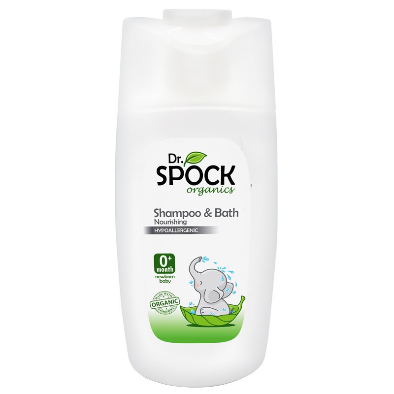 Dr Spock Sữa tắm gội cho trẻ organic 2 trong 1 cho trẻ sơ sinh Dr Spock 400ml tóc mềm, da sạch