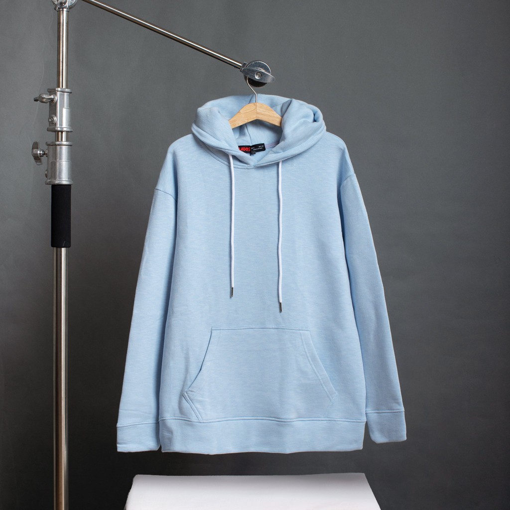 Áo hoodie unisex form rộng trơn dài tay LADOS - 9045 với chất thun nỉ mềm mịn - Áo hoodie thun nỉ có nón và túi trước