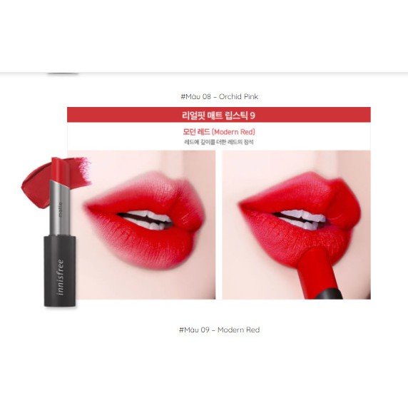 Son Thỏi Lì Innisfree Real Fit Matte Lipstick