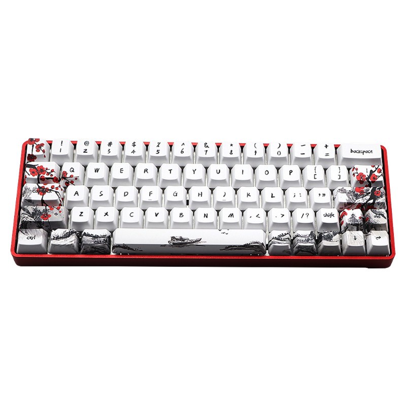 Nút Bàn Phím Cơ 71 Phím Họa Tiết Hoa Anh Đào Cho Gh60 Xd64 Dz60 Gk61 Gk64