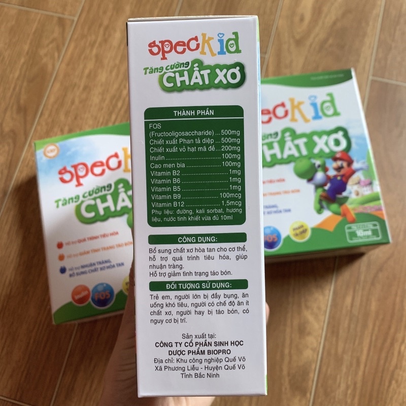 Siro Speckid Chất Xơ cải thiện tình trạng táo bón Hộp 20 ống
