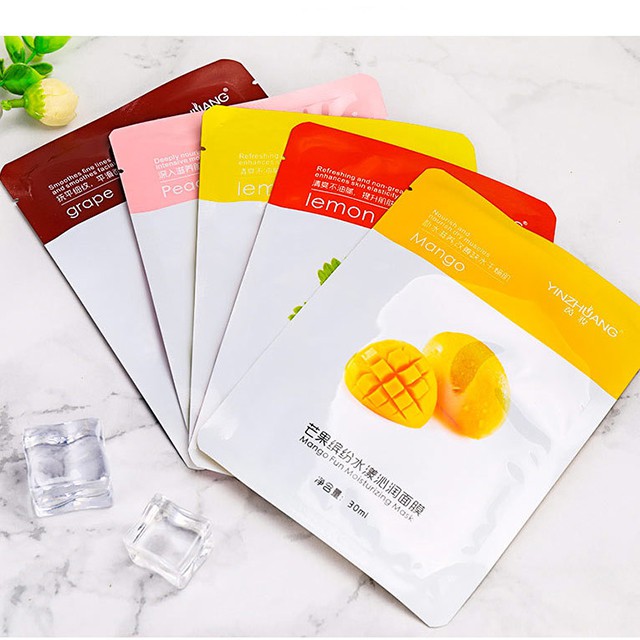 Lẻ Mặt Nạ Dưỡng Da Trái Cây Tươi 10 Vị YINZHUANG Mask Hoa quả Siêu Cấp Hàng Xịn