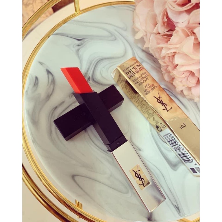 Son YSL 103 dòng Slim Sheer Matte tông màu cam san hô