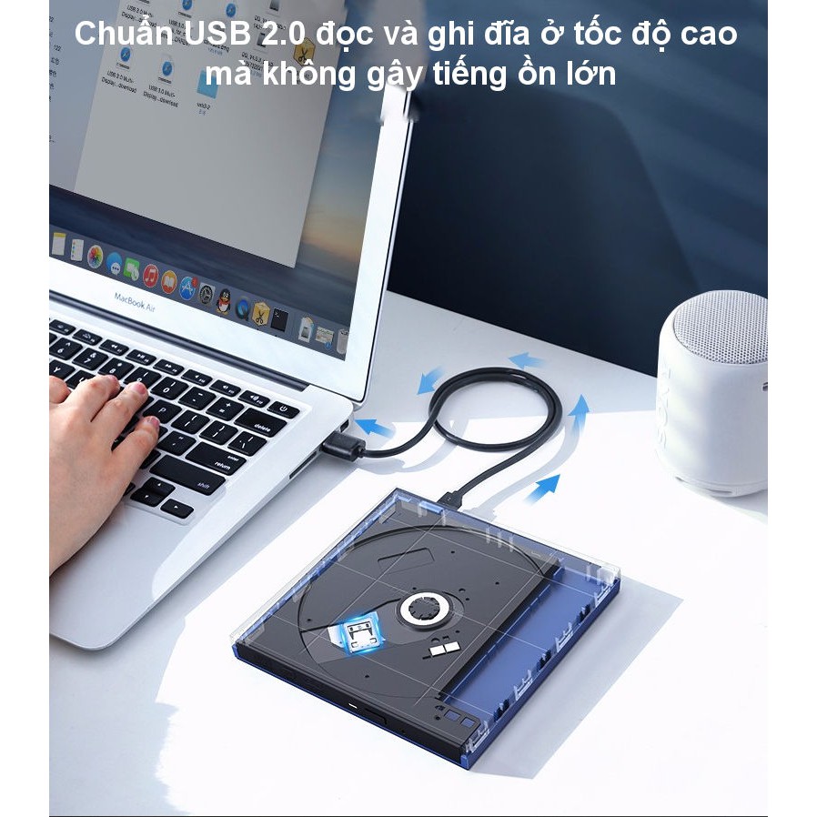 Ổ đĩa quang DVD-RW gắn ngoài hỗ trợ cổng USB 2.0 UGREEN CM138 40576 | BigBuy360 - bigbuy360.vn