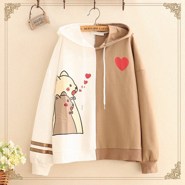 Áo khoác, áo hoodie unisex nam nữ nỉ ngoại bearlove dễ thương năng động thời trang học đường | BigBuy360 - bigbuy360.vn