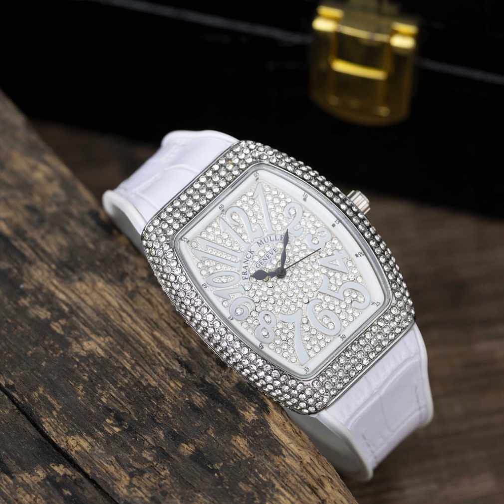 Đồng hồ nữ Franck muller máy pin dây cao su mặt full đá cao cấp có bảo hành DHN002  12Th