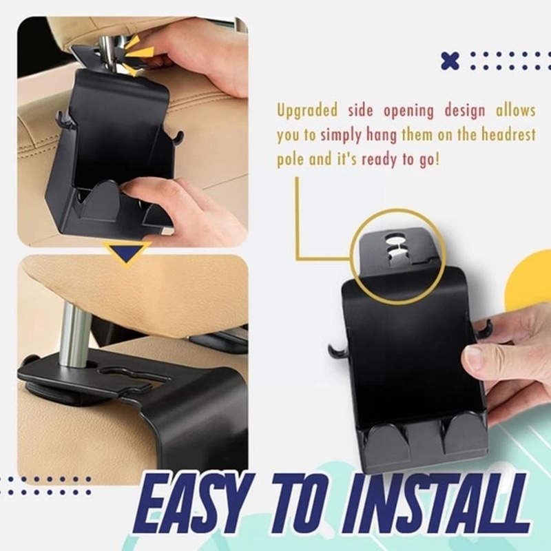 Giá Đỡ Điện Thoại/Túi Xách Bằng ABS 2 Trong 1 Gắn Sau Ghế Xe Hơi Tiện Dụng