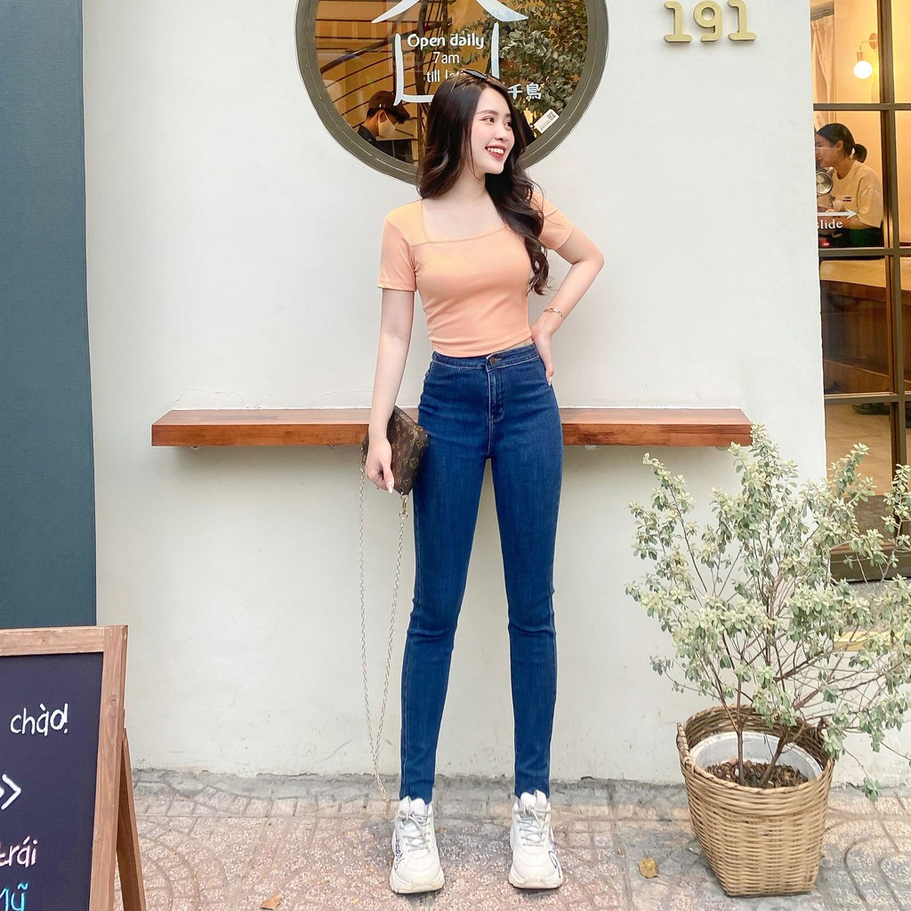 QUẦN JEANS SKINNY DÀI TÚI MỔ ZAREEN JEA96 XANH NHẠT