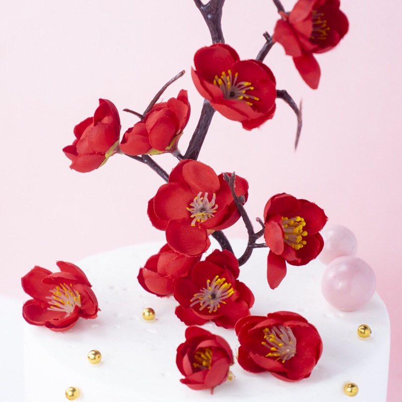 Cây cắm trang trí bánh kem kiểu nhánh hoa mận sáng tạo tùy chọn màu sắc