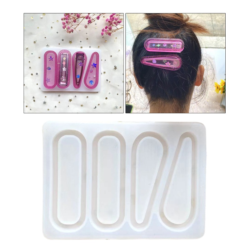 Khuôn Silicone Làm Kẹp Tóc Hình Cát Chảy Bằng Resin Epoxy