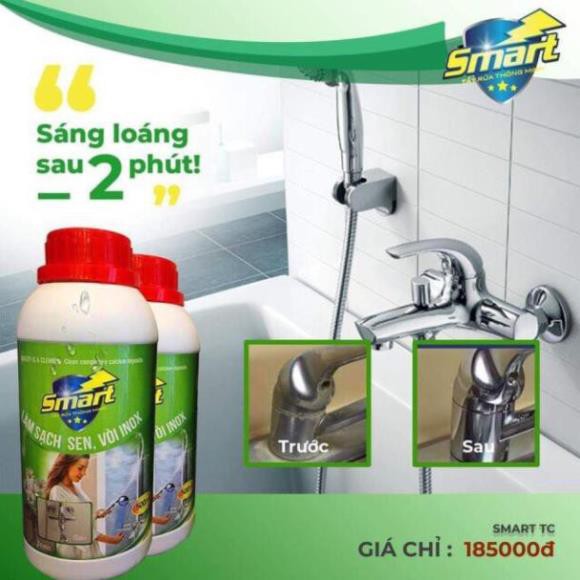 Nước tẩy rửa Smart: Tẩy men sứ 500ml, Tẩy đồ nhà bếp 500ml, Tẩy inox sen vòi 500ml, Tẩy cặn canxi trên gương kính 500ml