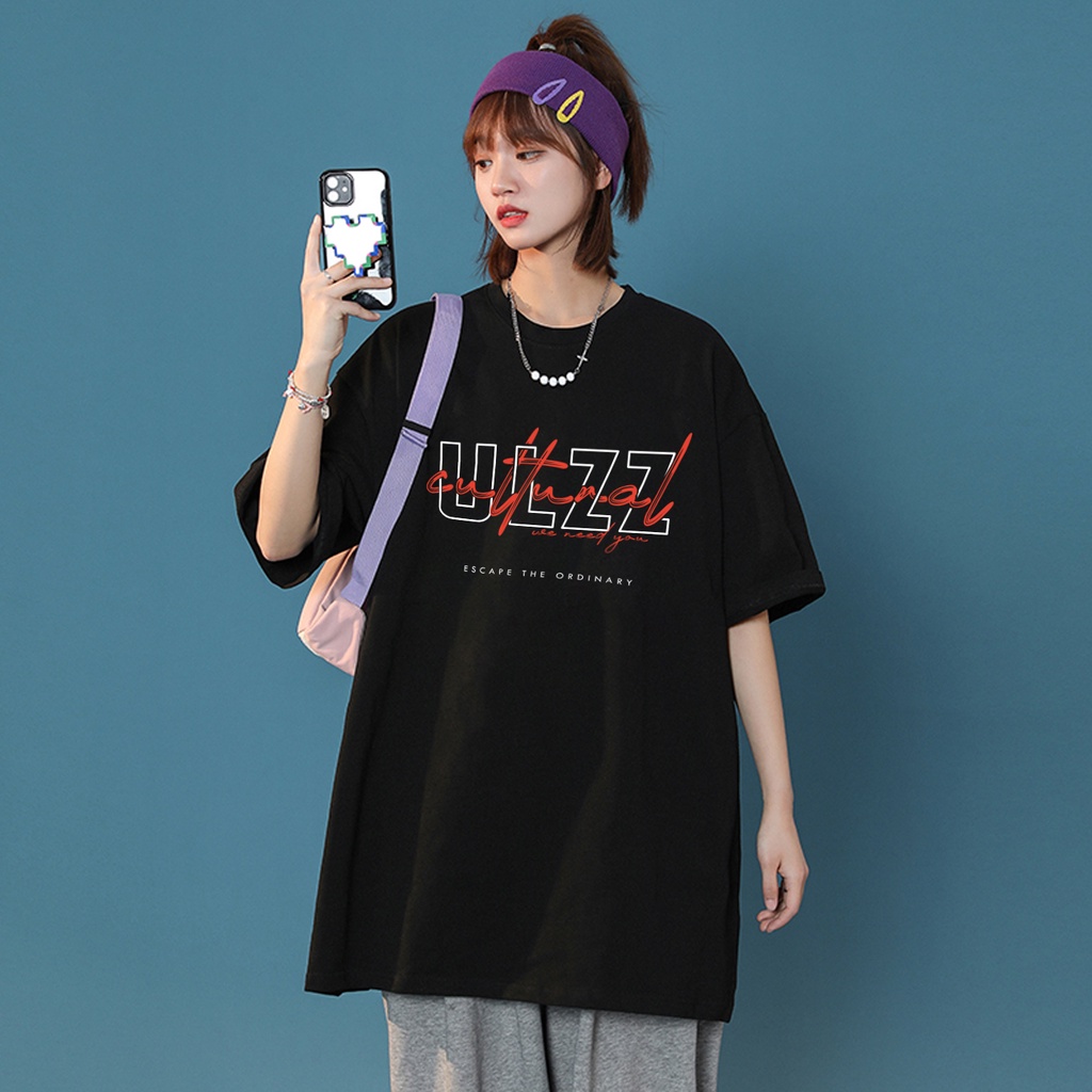 Áo thun unisex ULZZ ulzzang tay lỡ form dáng rộng cultunal