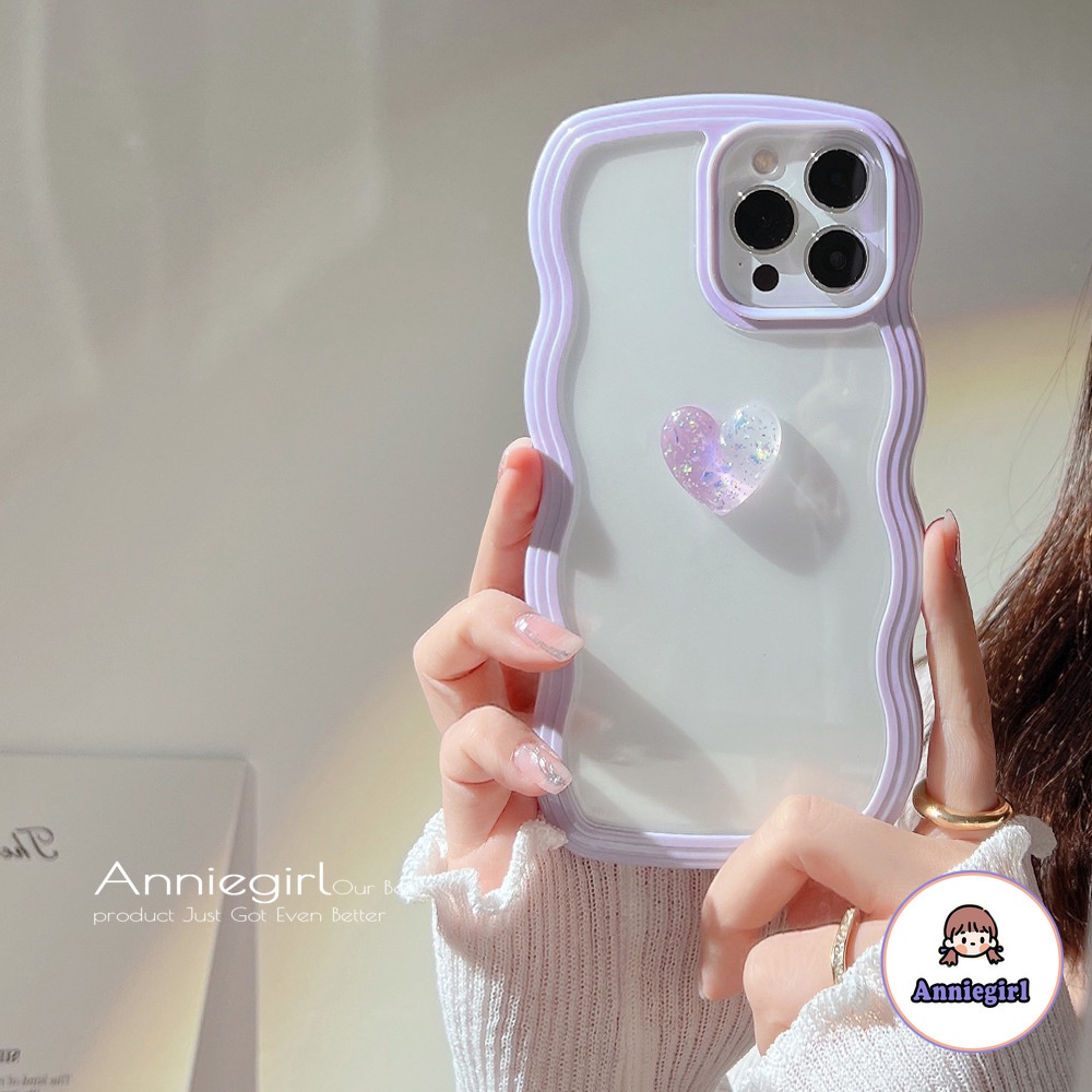Ốp Điện Thoại TPU Mềm Chống Sốc Màu Gradient 3 Trong 1 Hình Trái Tim Cho IPhone 14 13 12