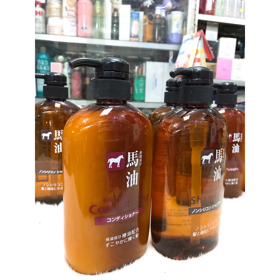(600ml) Dầu Gội - Dầu Xả Mỡ Ngựa Nhật Bản Horse Oil Moisture Shampoo - Conditioner