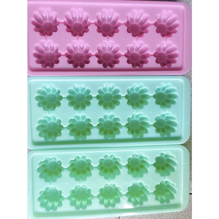 Khuôn 10 hoa cúc thạch rau câu trái cây phô mai  - Flower ice tray jelly mold