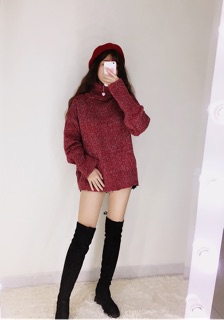 Áo len muối cổ lọ (sẵn + ảnh thật)
