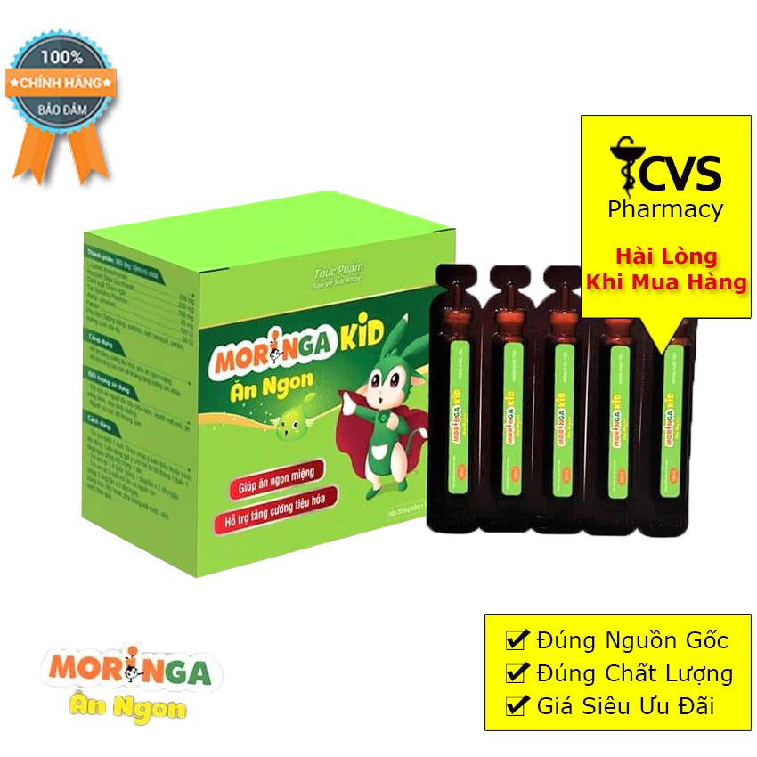 Moringa Kid (Mới) Dạng Ống Uống - Hỗ Trợ Tiêu Hóa, Tăng Cường Sức Đề Kháng Cho Cơ Thể