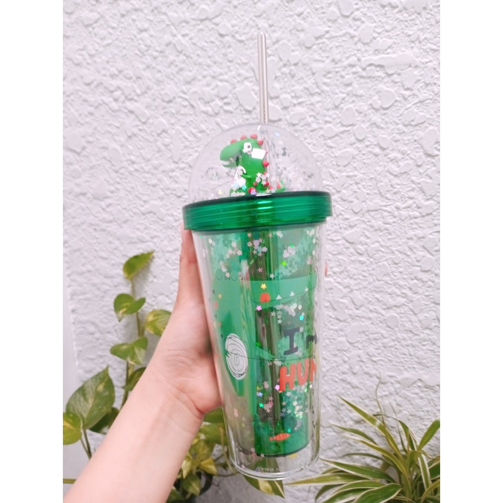 LY LOẠI 1 + ỐNG HÚT INOX (CONG HOẶC THẲNG) -LY GIỮ NHIỆT KHỦNG LONG 380ML