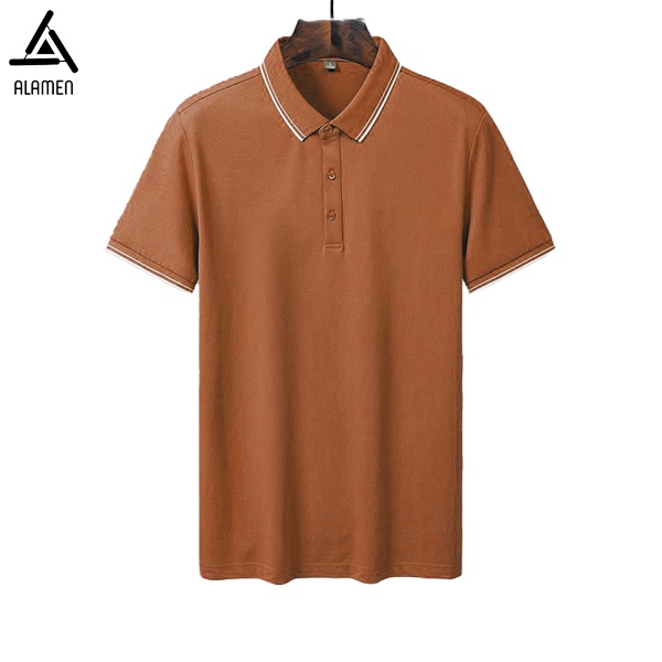 Áo polo nam ALAMEN cotton Compact siêu co giãn, chống nhăn | BigBuy360 - bigbuy360.vn