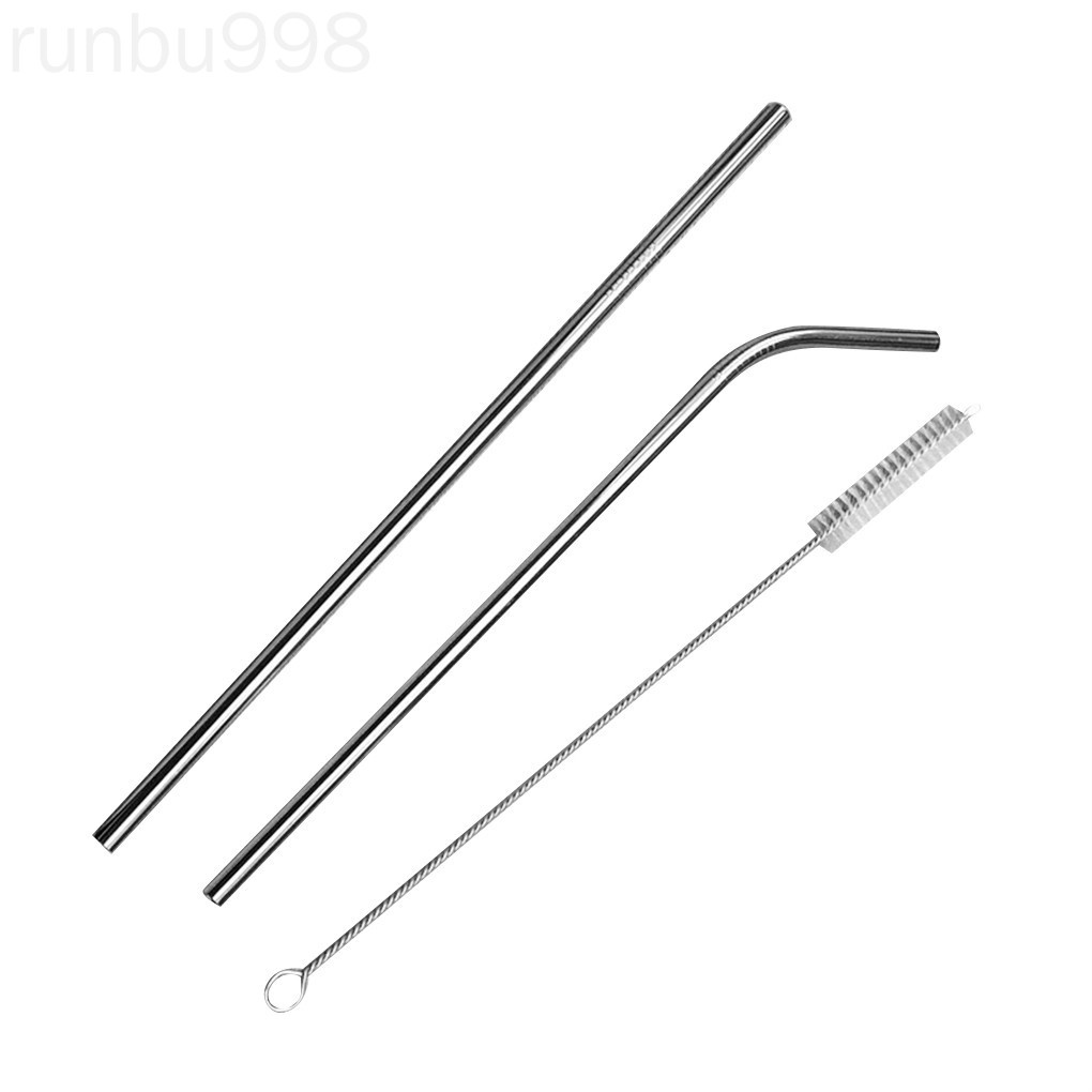 Ống Hút Bằng Thép Không Gỉ Mềm Dài 21.5cm Có Thể Tái Sử Dụng Tiện Lợi Runbu998