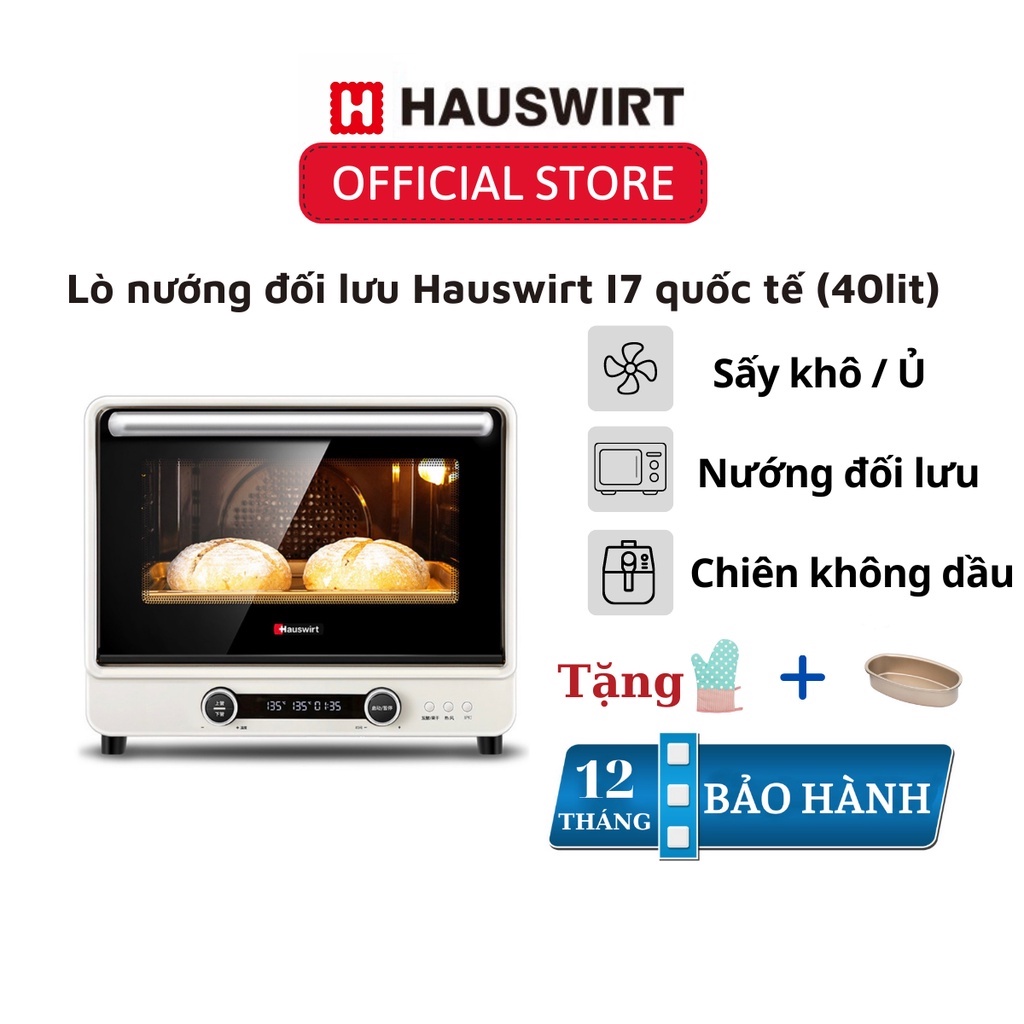 Lò nướng đối lưu điện tử Hauswirt I7 bản nâng cấp quốc tế chuẩn nhiệt(có chức năng sấy,ủ,hiển thị nhiệt độ thực tế)