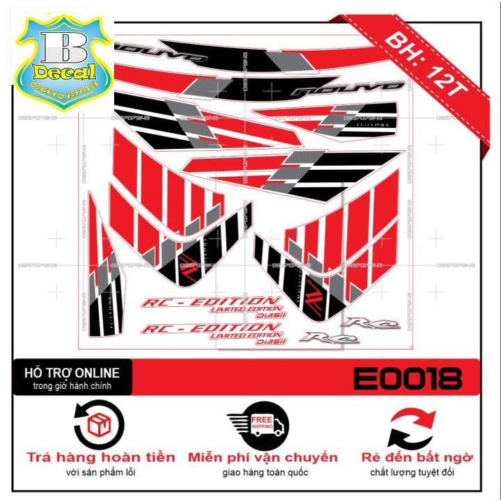 ( Quí khách vui lòng mang ra tiệm cho thợ dán ) Tem NOUVO 5 SX TRẮNG ĐỎ [Bi Decal]