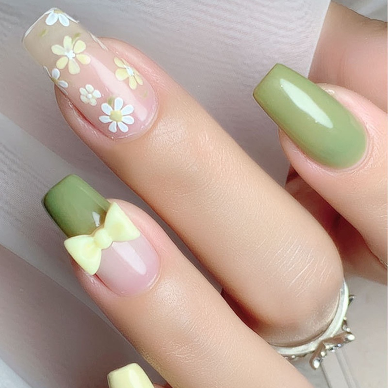 Sa Set 10 Miếng Dán Trang Trí Móng Tay Hình Nơ Xinh Xắn